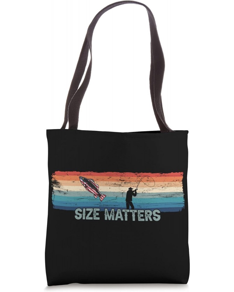 Funny Size Matters Fish Fishing Lover Fisherman Tote Bag $12.60 Totes