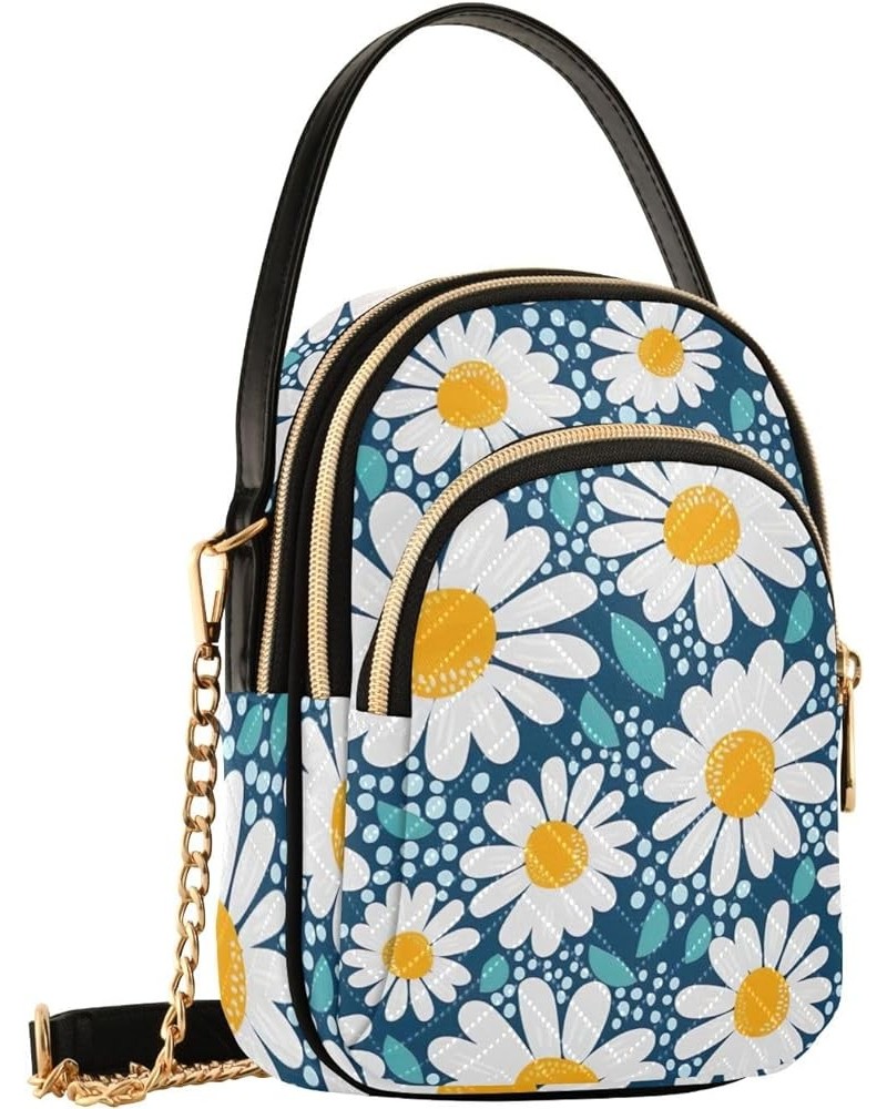 Creative Floral Print Design Phone Bag with Strap PU Leather over Shoulder Handbag Quilted Designer Crossbody Bag Creative Fl...