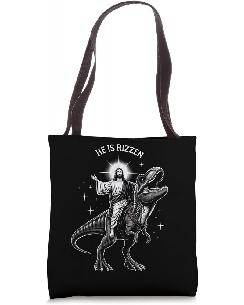 He is Rizzen Funny Jesus has Risen Tote Bag $11.76 Totes