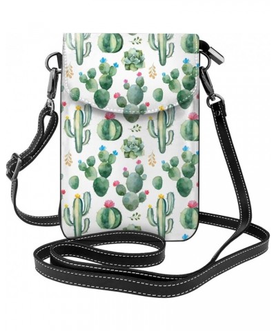 Small Crossbody Phone Bags for Women Leather Cell Phone Purse Lightweight Cell Phone Wallet Girls Cactus4 $13.55 Crossbody Bags