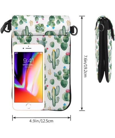 Small Crossbody Phone Bags for Women Leather Cell Phone Purse Lightweight Cell Phone Wallet Girls Cactus4 $13.55 Crossbody Bags