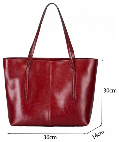 Genuine Leather Tote Bags for Women Women's Shoulder Purses Vintage Handbags Top Handle Work Bags for Women Red $36.02 Totes