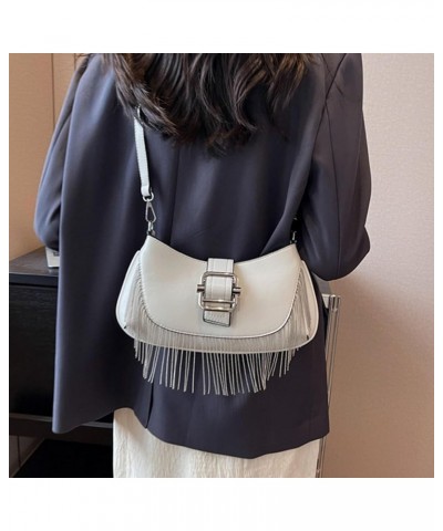 Crossbody Shoulder Bag for Women Hobo Tote Handbag Tassel Bag Charm Messenger Bag Evening Satchel Bag Clutch Bag White $19.13...