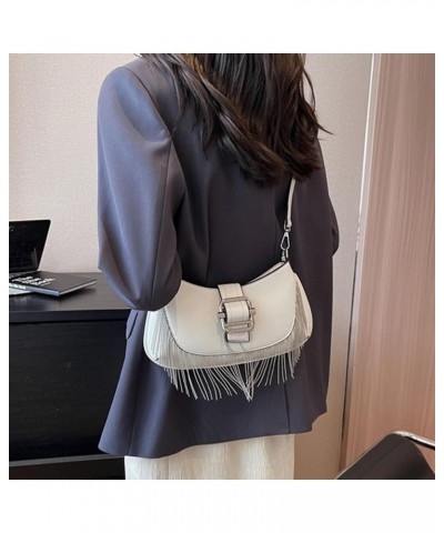 Crossbody Shoulder Bag for Women Hobo Tote Handbag Tassel Bag Charm Messenger Bag Evening Satchel Bag Clutch Bag White $19.13...