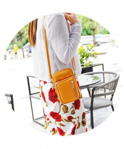 Multi-Zipper Crossbody Phone Bag for Women Leather Ladies Cross Body Handbags Mobile Phone Bag Pink $13.90 Totes