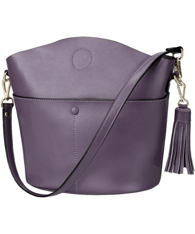 Women Cowhide Genuine Leather Small Crossbody Bag Shoulder Purse Handbag Light Purple $41.39 Totes