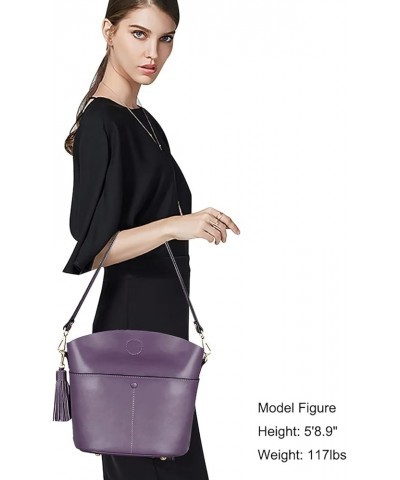 Women Cowhide Genuine Leather Small Crossbody Bag Shoulder Purse Handbag Light Purple $41.39 Totes