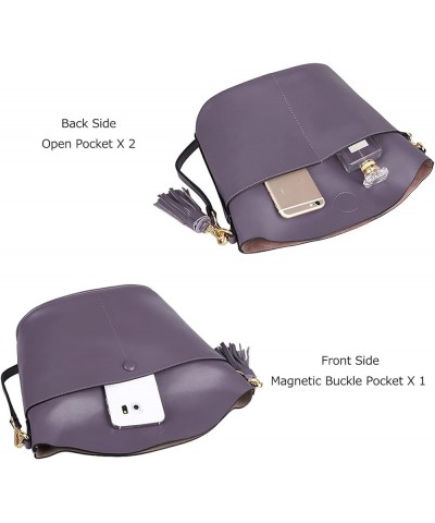 Women Cowhide Genuine Leather Small Crossbody Bag Shoulder Purse Handbag Light Purple $41.39 Totes