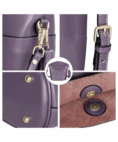 Women Cowhide Genuine Leather Small Crossbody Bag Shoulder Purse Handbag Light Purple $41.39 Totes