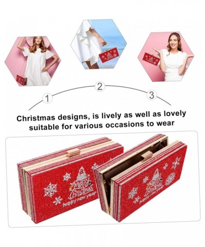 1 PC Christmas Tree Rhinestone Bag Bling Evening Handbag Women Clutch Purse Outdoors Gifts Evening Red $14.65 Evening Bags