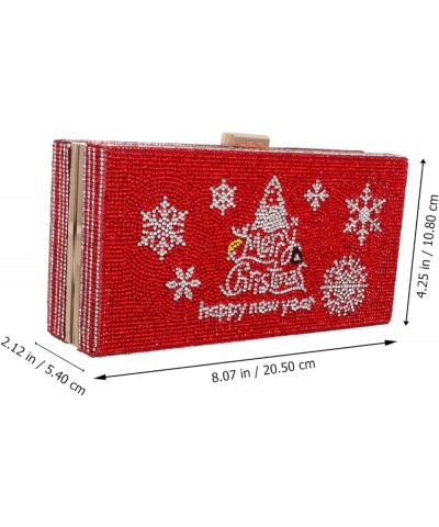 1 PC Christmas Tree Rhinestone Bag Bling Evening Handbag Women Clutch Purse Outdoors Gifts Evening Red $14.65 Evening Bags