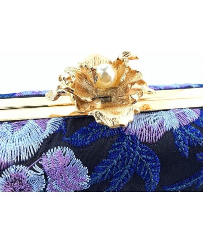 Evening Bag Evening Clutch Handbag Flower Embroidery Pretty Black $19.37 Evening Bags