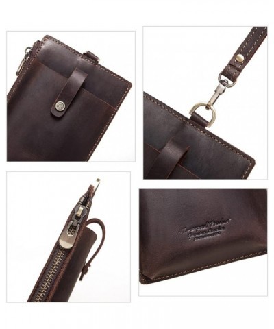 Genuine Leather Crossbody Mobile Phone Bags First Layer Cowhide Coin Purse-Khaki Black $23.26 Totes