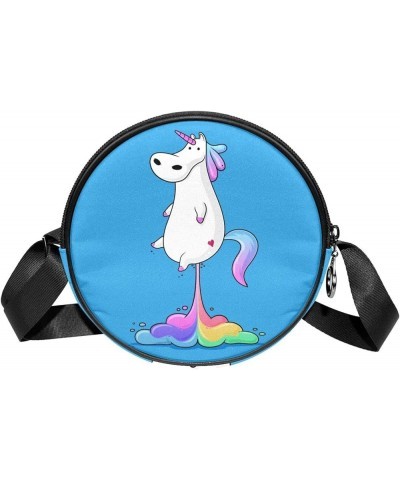 Dachshund Dogs Crossbody Bag for Women Teen Girls Round Canvas Shoulder Bag Purse Tote Handbag Bag Multi11 $12.59 Totes