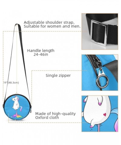 Dachshund Dogs Crossbody Bag for Women Teen Girls Round Canvas Shoulder Bag Purse Tote Handbag Bag Multi11 $12.59 Totes