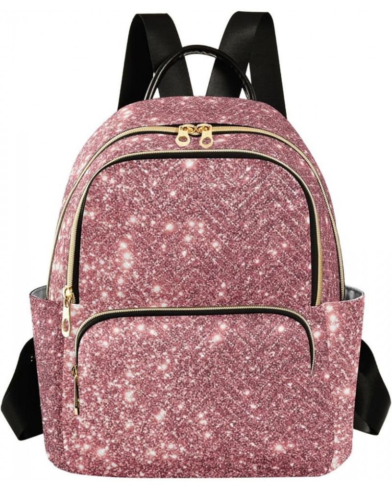 Backpack Purse for Women Pink Glitter Bling, Mini Fashion Backpack Vivid Magic Lightweight Casual Daypack Shoulder Bag Travel...