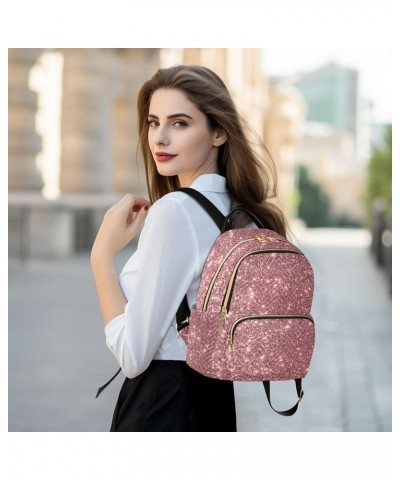 Backpack Purse for Women Pink Glitter Bling, Mini Fashion Backpack Vivid Magic Lightweight Casual Daypack Shoulder Bag Travel...