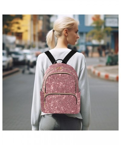 Backpack Purse for Women Pink Glitter Bling, Mini Fashion Backpack Vivid Magic Lightweight Casual Daypack Shoulder Bag Travel...