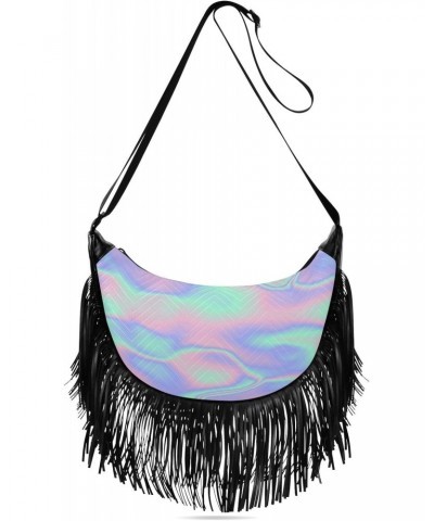 Women's Fringe Crossbody Tassel Purse Holographic Wave Hobo Shoulder Bags Crossbody Handbag with Adjustable Shoulder Straps $...