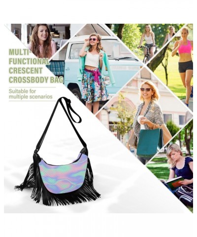 Women's Fringe Crossbody Tassel Purse Holographic Wave Hobo Shoulder Bags Crossbody Handbag with Adjustable Shoulder Straps $...