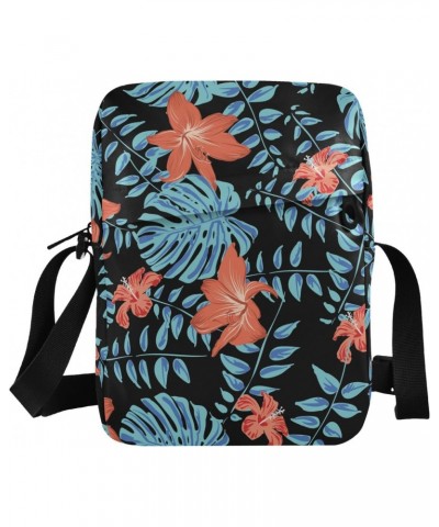 Crossbody Bags Palm Leaf Flower Women Men Mini Messenger Bag, Adjustable Side Shoulder Bag, Travel Portable Purse Phone Passp...