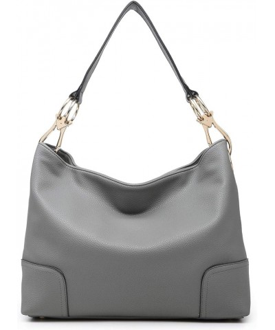 Hobo Purses for Women Soft PU Leather Handbags Slouchy Hobo Bags Shoulder Bag Top Handle Tote Nlarge 0grey $37.25 Totes