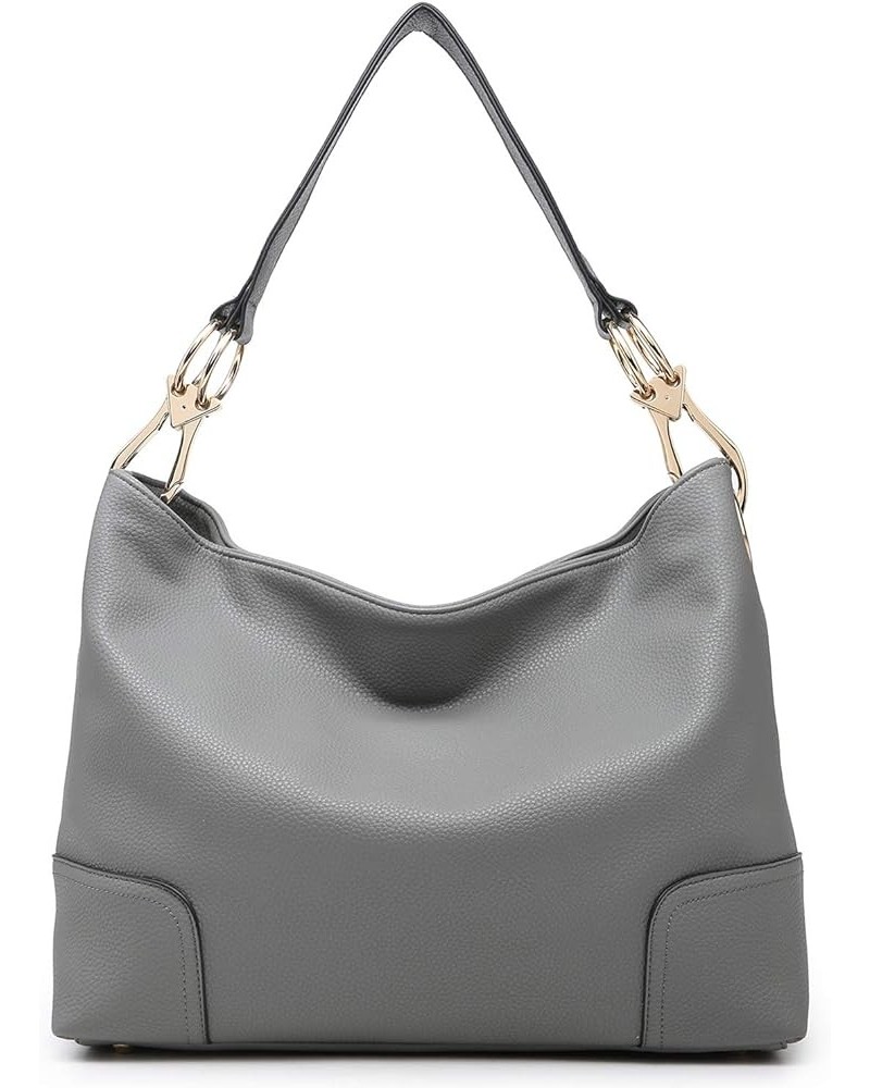 Hobo Purses for Women Soft PU Leather Handbags Slouchy Hobo Bags Shoulder Bag Top Handle Tote Nlarge 0grey $37.25 Totes