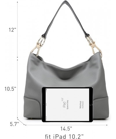 Hobo Purses for Women Soft PU Leather Handbags Slouchy Hobo Bags Shoulder Bag Top Handle Tote Nlarge 0grey $37.25 Totes