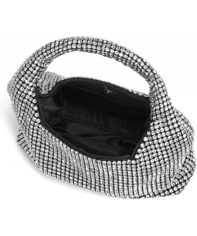 Bling Ladies Rhinestone Evening Clutch Crystal Crescent Bags Sparkly Purses and Handbags for Women Party Prom, Silver Black $...