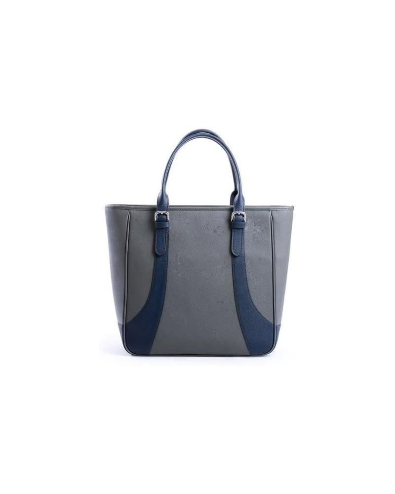 FUJITAKA, Genuine Leather Tote bag A4, Made In Japan, No.626513 Gray X Navy $211.40 Totes