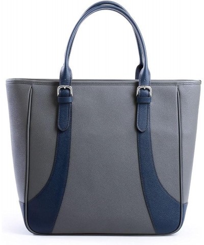 FUJITAKA, Genuine Leather Tote bag A4, Made In Japan, No.626513 Gray X Navy $211.40 Totes