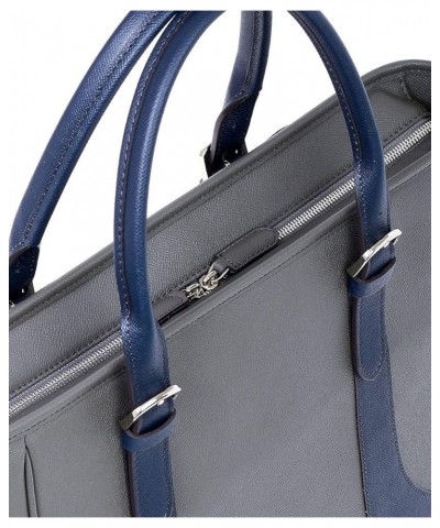 FUJITAKA, Genuine Leather Tote bag A4, Made In Japan, No.626513 Gray X Navy $211.40 Totes