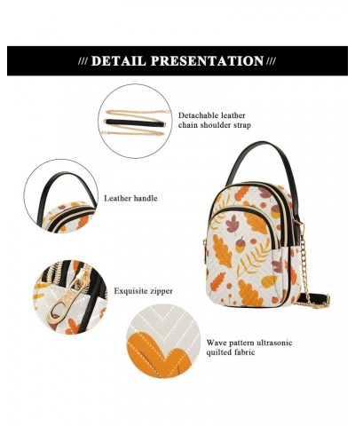 Fall Leaf Oak Leaves Crossbody Bags for Women Small Purse Chain Shoulder Bags Hand Bags for Travel Work Gift $16.42 Shoulder ...