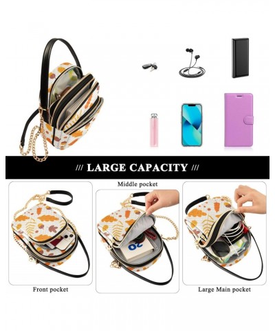 Fall Leaf Oak Leaves Crossbody Bags for Women Small Purse Chain Shoulder Bags Hand Bags for Travel Work Gift $16.42 Shoulder ...