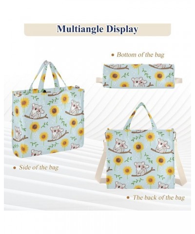 Koala Bear and Sunflower Women's Tote Handbags Top Handle Satchel Shoulder Bag Crossbody Bag for Office Travel S $12.90 Totes