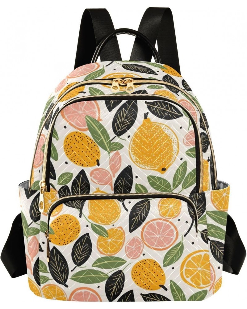 Colorful Lemon Backpack for Women Casual Daypack Lightweight Small Backpacks Shoulder Bag Travel Purse for Outdoor Ladies Wor...