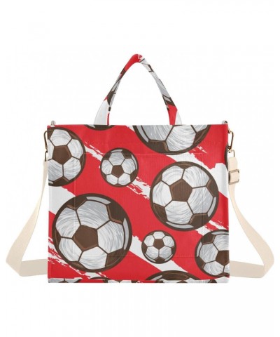 Football Soccer Themed Corduroy Tote Bag for Women Hobo Crossbody Bag Purse Stylish Shoulder Handbag Messenger Bags, S $13.39...