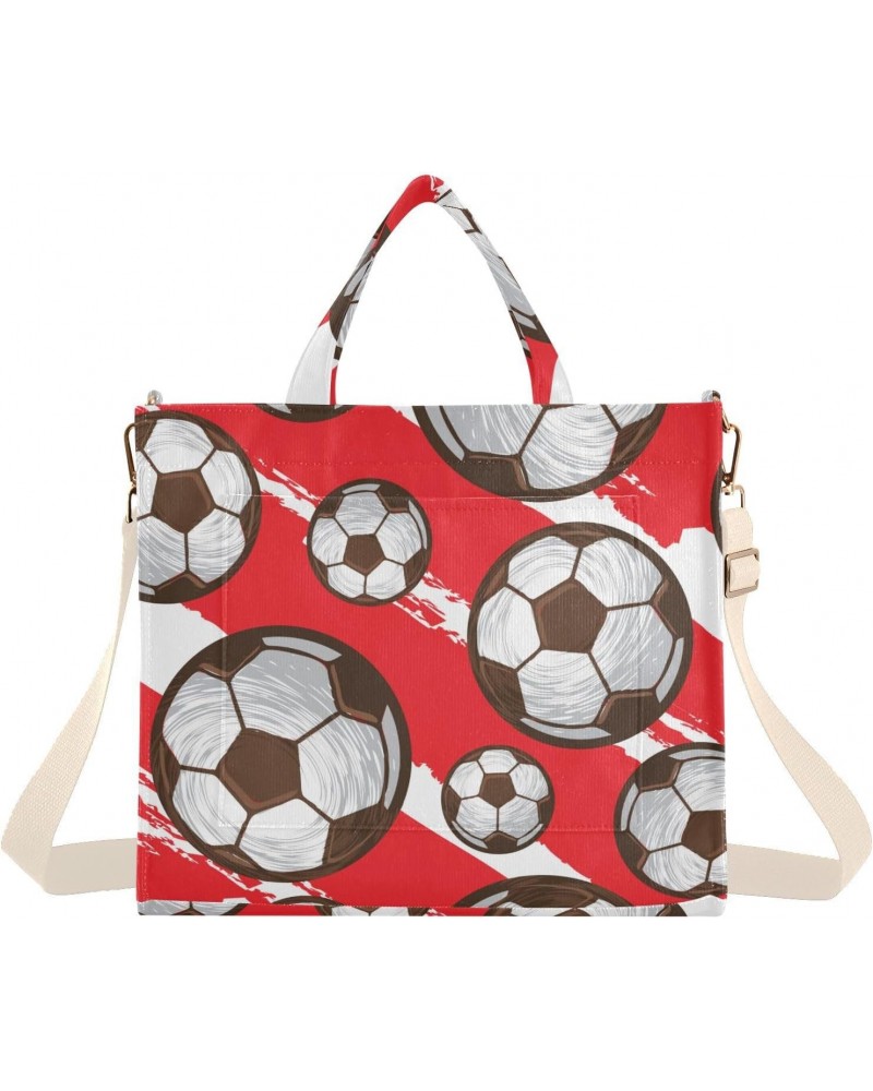 Football Soccer Themed Corduroy Tote Bag for Women Hobo Crossbody Bag Purse Stylish Shoulder Handbag Messenger Bags, S $13.39...