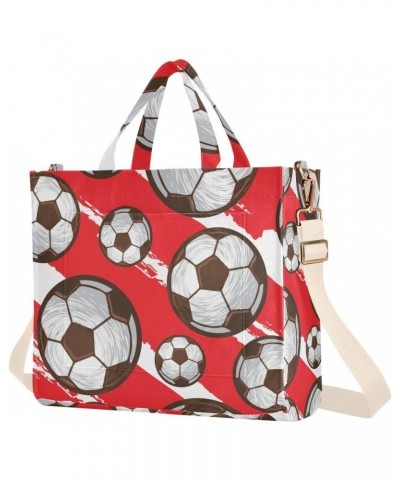 Football Soccer Themed Corduroy Tote Bag for Women Hobo Crossbody Bag Purse Stylish Shoulder Handbag Messenger Bags, S $13.39...