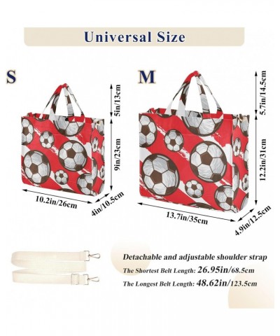 Football Soccer Themed Corduroy Tote Bag for Women Hobo Crossbody Bag Purse Stylish Shoulder Handbag Messenger Bags, S $13.39...