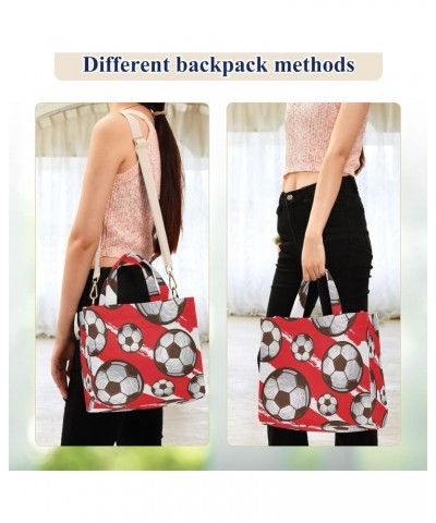 Football Soccer Themed Corduroy Tote Bag for Women Hobo Crossbody Bag Purse Stylish Shoulder Handbag Messenger Bags, S $13.39...