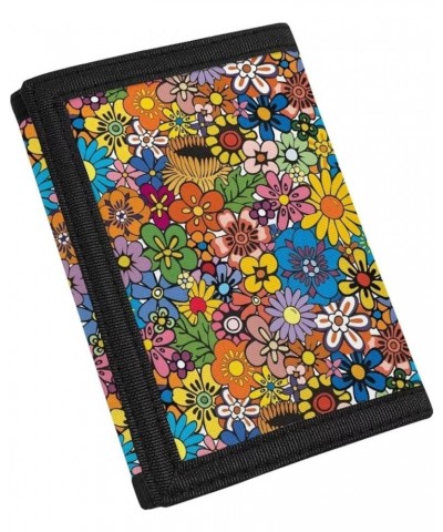 Rose Wallet for Teens Girls 9-12 Aesthetic Women Trifold Wallet Durable Money Organizer Black and Gray colorful flower $9.35 ...