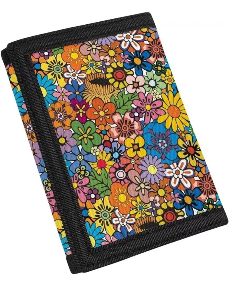 Rose Wallet for Teens Girls 9-12 Aesthetic Women Trifold Wallet Durable Money Organizer Black and Gray colorful flower $9.35 ...