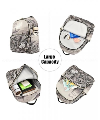 Quilted Backpack Purse for Women Winter Snowman Cute Mini Backpack for Women Travel Backpack Grey Wildflower Medium $19.24 Ba...