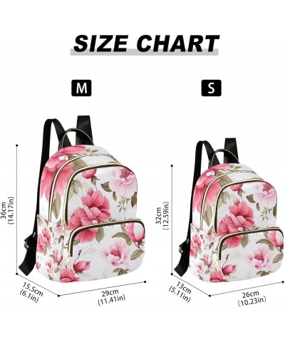 Pink and Green Peony Floral Woman's Fashion Backpack, Daypack Casual, Women Backpack for Travel, M Floral-3 Small $15.19 Back...