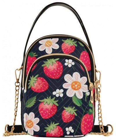 Red Roses Watercolor on White Women's Crossbody, Casual Crossbody Purse Crossbody with Strap Strawberries and Flowers-14 $16....