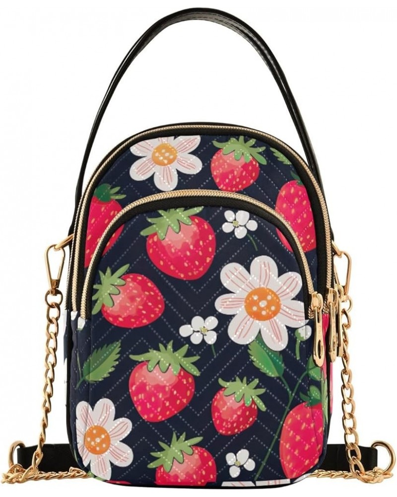 Red Roses Watercolor on White Women's Crossbody, Casual Crossbody Purse Crossbody with Strap Strawberries and Flowers-14 $16....