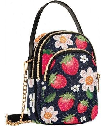 Red Roses Watercolor on White Women's Crossbody, Casual Crossbody Purse Crossbody with Strap Strawberries and Flowers-14 $16....