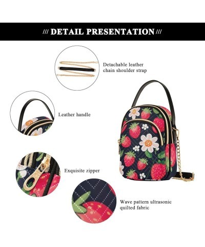 Red Roses Watercolor on White Women's Crossbody, Casual Crossbody Purse Crossbody with Strap Strawberries and Flowers-14 $16....