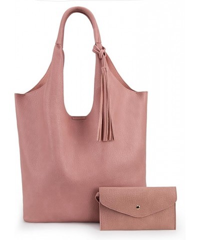 Slouchy Hobo Bags for Women Soft Designer Shoulder Purses Ladies Top Handle Handbag Z Rose Pink $17.99 Totes